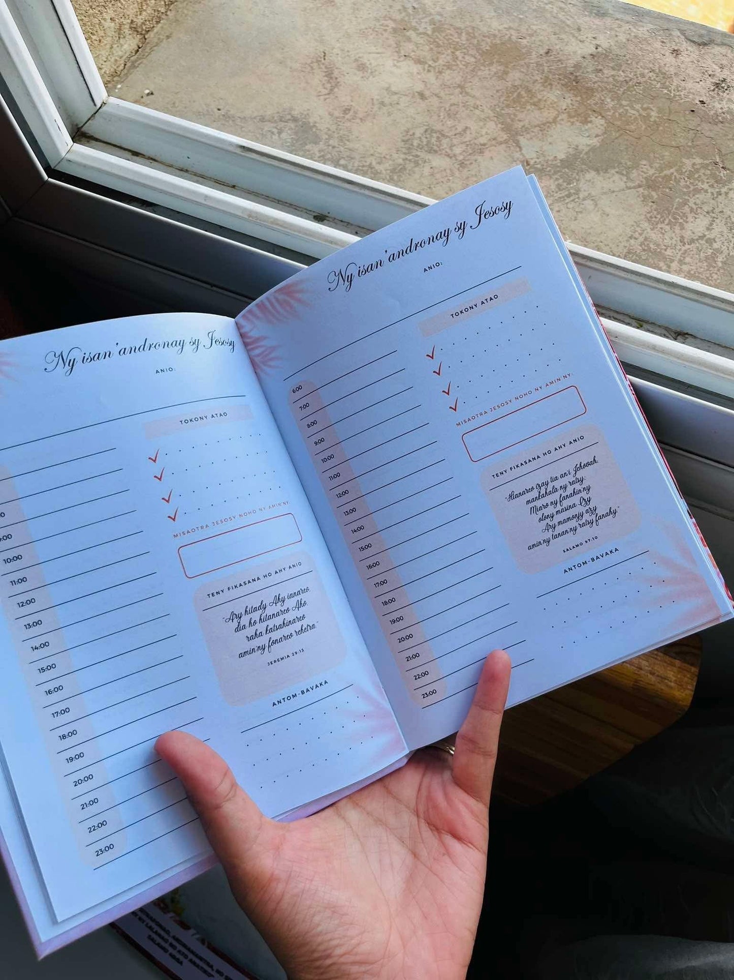 Daily planner with a verse a day